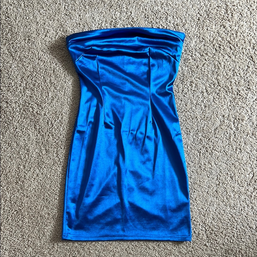 Blue Strapless Dress